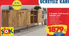 3 KAPAKLI RAFLI KONSOL ATLANTİK ÇAM
